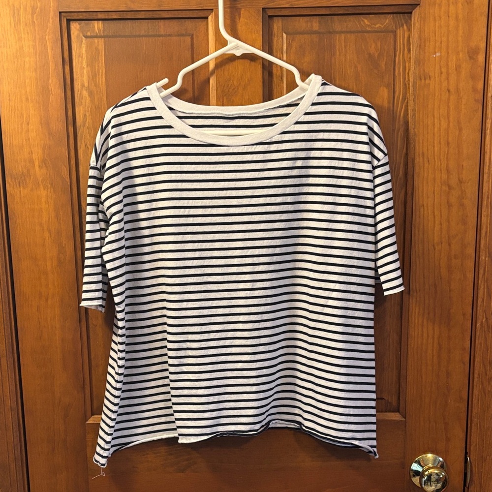Frank & Eileen Josephine Navy French Stripe Heritage Jersey 100% Cotton - Picture 2 of 9
